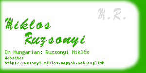 miklos ruzsonyi business card
